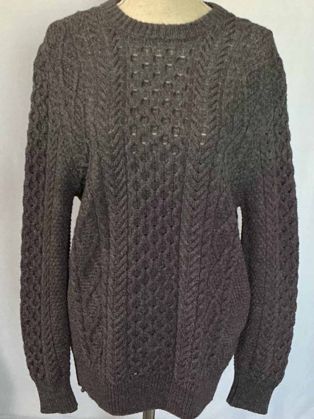 Blarney Woollen Mills Julia Irish Aran Cable Sweater Medium